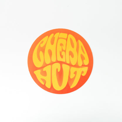 Groovy Orange Cheba Hut Circle - Single Sticker